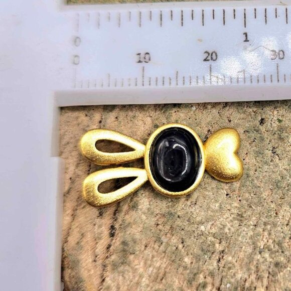 Silver Obsidian Flashy Stone Gold Matte Cute Bunny Pendant Necklace - Picture 5 of 10